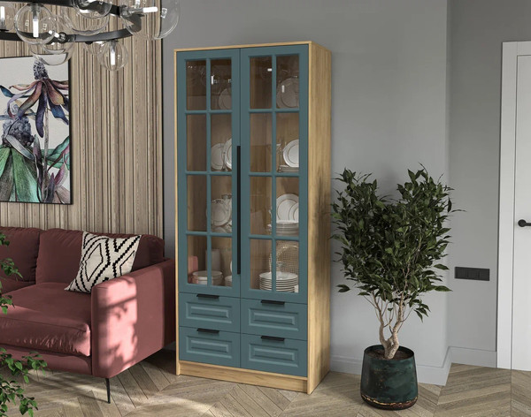 Шкаф с витриной Интерлиния Концепт КТ-ШВ2 Деко