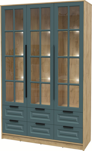 Шкаф с витриной Интерлиния Концепт КТ-ШВ3 с подсветкой Деко - фото