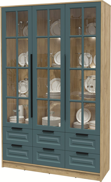 Шкаф с витриной Интерлиния Концепт КТ-ШВ3 с подсветкой Деко