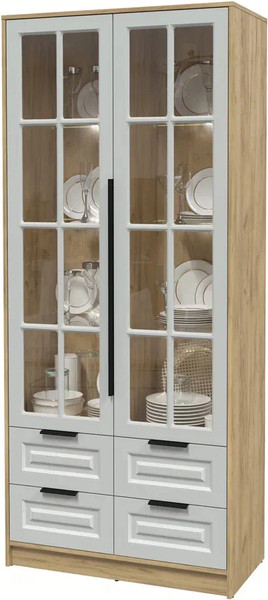 Шкаф с витриной Интерлиния Концепт КТ-ШВ2 с подсветкой Деко