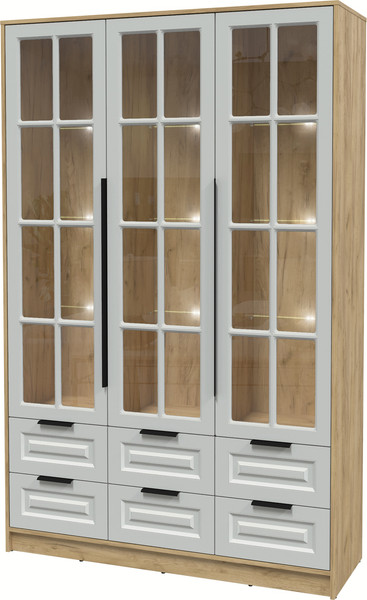 Шкаф с витриной Интерлиния Концепт КТ-ШВ3 с подсветкой Деко - фото