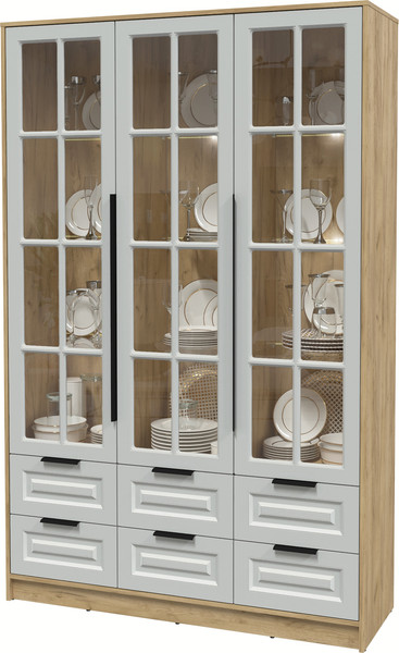 Шкаф с витриной Интерлиния Концепт КТ-ШВ3 с подсветкой Деко