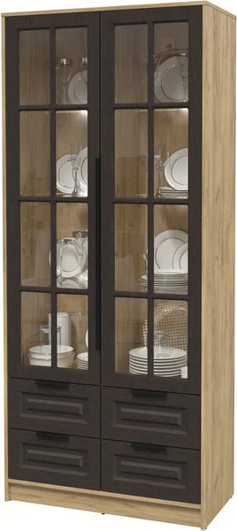 Шкаф с витриной Интерлиния Концепт КТ-ШВ2 с подсветкой Деко