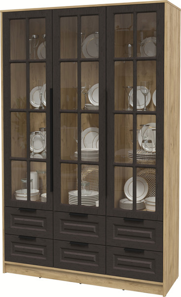 Шкаф с витриной Интерлиния Концепт КТ-ШВ3 Деко