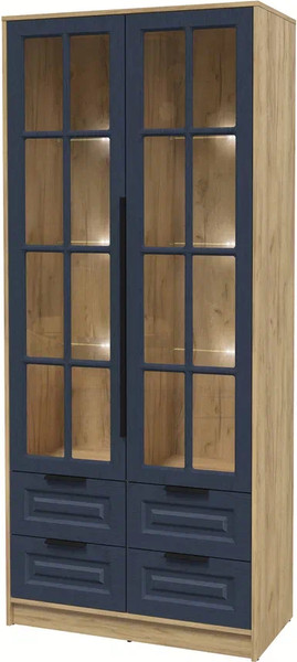 Шкаф с витриной Интерлиния Концепт КТ-ШВ2 с подсветкой Деко - фото