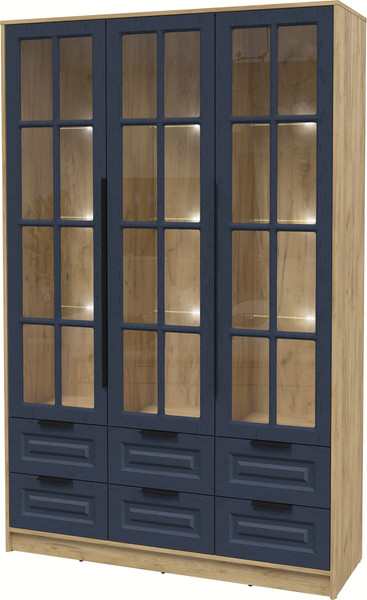 Шкаф с витриной Интерлиния Концепт КТ-ШВ3 с подсветкой Деко - фото