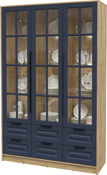 Шкаф с витриной Интерлиния Концепт КТ-ШВ3 с подсветкой Деко