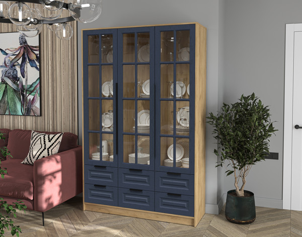 Шкаф с витриной Интерлиния Концепт КТ-ШВ3 Деко