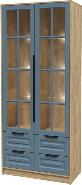 Шкаф с витриной Интерлиния Концепт КТ-ШВ2 с подсветкой Деко - фото