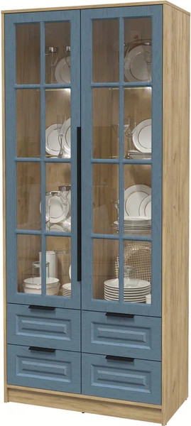 Шкаф с витриной Интерлиния Концепт КТ-ШВ2 с подсветкой Деко