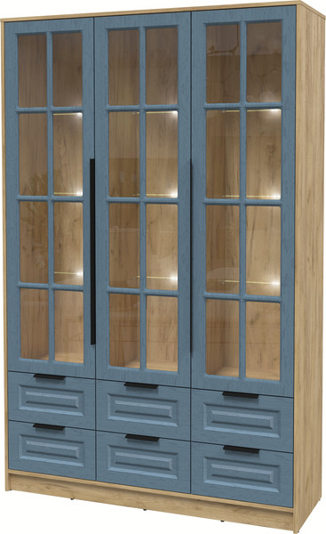 Шкаф с витриной Интерлиния Концепт КТ-ШВ3 с подсветкой Деко - фото