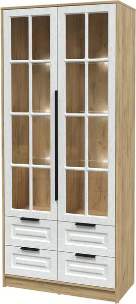 Шкаф с витриной Интерлиния Концепт КТ-ШВ2 с подсветкой Деко - фото