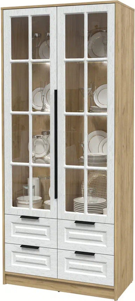 Шкаф с витриной Интерлиния Концепт КТ-ШВ2 с подсветкой Деко