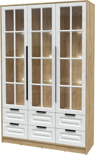 Шкаф с витриной Интерлиния Концепт КТ-ШВ3 с подсветкой Деко - фото