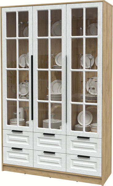 Шкаф с витриной Интерлиния Концепт КТ-ШВ3 Деко