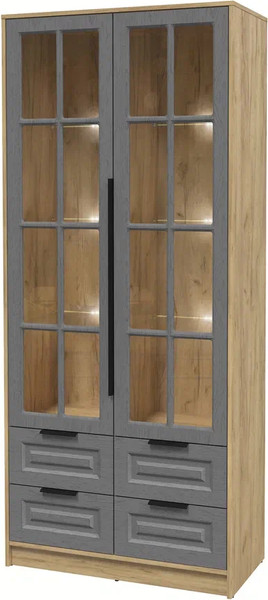 Шкаф с витриной Интерлиния Концепт КТ-ШВ2 с подсветкой Деко - фото