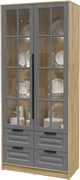 Шкаф с витриной Интерлиния Концепт КТ-ШВ2 с подсветкой Деко