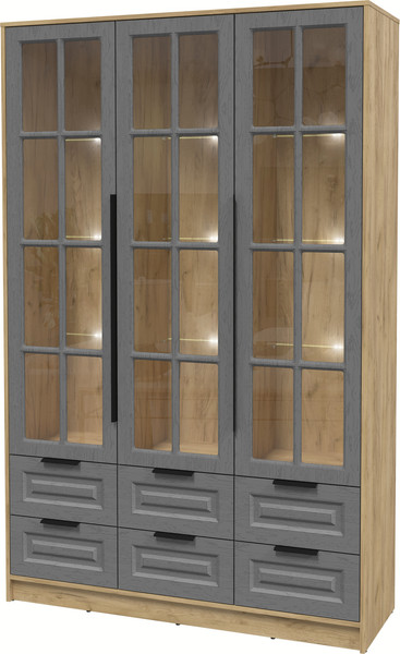 Шкаф с витриной Интерлиния Концепт КТ-ШВ3 с подсветкой Деко - фото