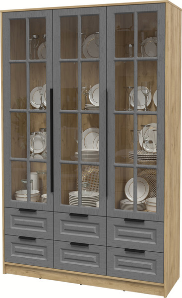 Шкаф с витриной Интерлиния Концепт КТ-ШВ3 Деко