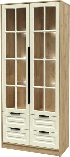 Шкаф с витриной Интерлиния Концепт КТ-ШВ2 с подсветкой Деко - фото