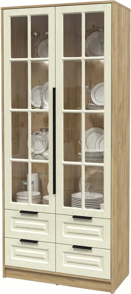 Шкаф с витриной Интерлиния Концепт КТ-ШВ2 с подсветкой Деко