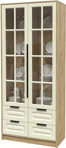 Шкаф с витриной Интерлиния Концепт КТ-ШВ2 Деко