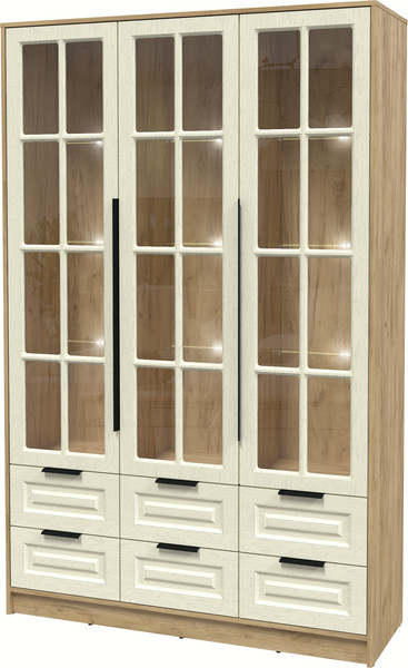 Шкаф с витриной Интерлиния Концепт КТ-ШВ3 с подсветкой Деко - фото