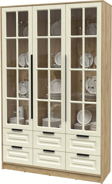 Шкаф с витриной Интерлиния Концепт КТ-ШВ3 Деко