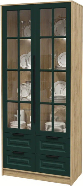 Шкаф с витриной Интерлиния Концепт КТ-ШВ2 с подсветкой Деко