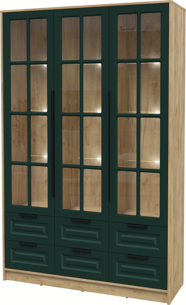 Шкаф с витриной Интерлиния Концепт КТ-ШВ3 с подсветкой Деко - фото