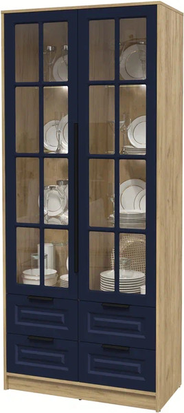 Шкаф с витриной Интерлиния Концепт КТ-ШВ2 с подсветкой Деко