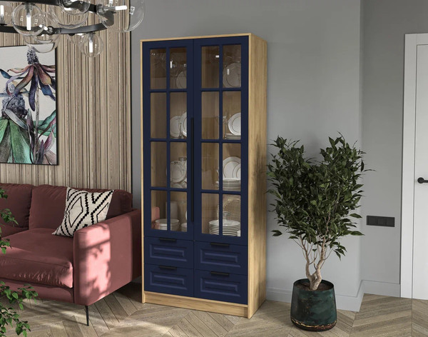 Шкаф с витриной Интерлиния Концепт КТ-ШВ2 Деко