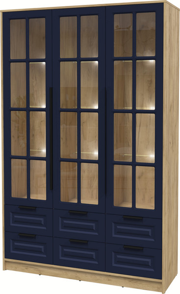 Шкаф с витриной Интерлиния Концепт КТ-ШВ3 с подсветкой Деко - фото