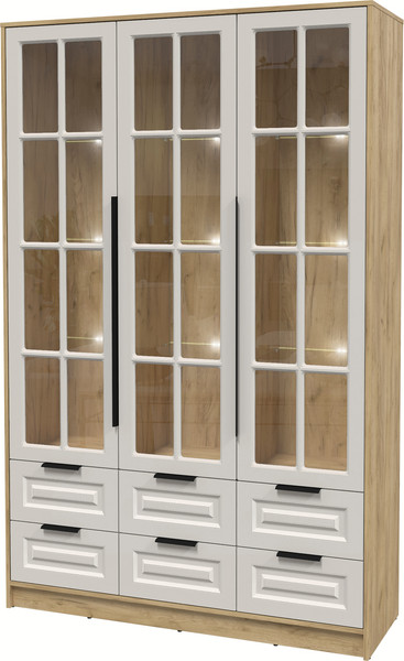 Шкаф с витриной Интерлиния Концепт КТ-ШВ3 с подсветкой Деко - фото