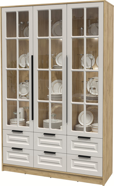 Шкаф с витриной Интерлиния Концепт КТ-ШВ3 с подсветкой Деко