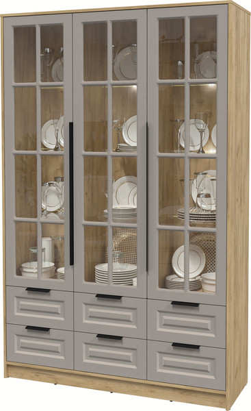 Шкаф с витриной Интерлиния Концепт КТ-ШВ3 с подсветкой Деко