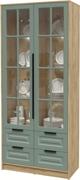 Шкаф с витриной Интерлиния Концепт КТ-ШВ2 с подсветкой Деко