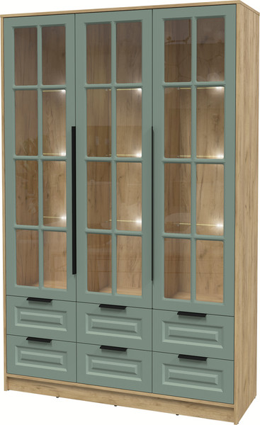 Шкаф с витриной Интерлиния Концепт КТ-ШВ3 с подсветкой Деко - фото