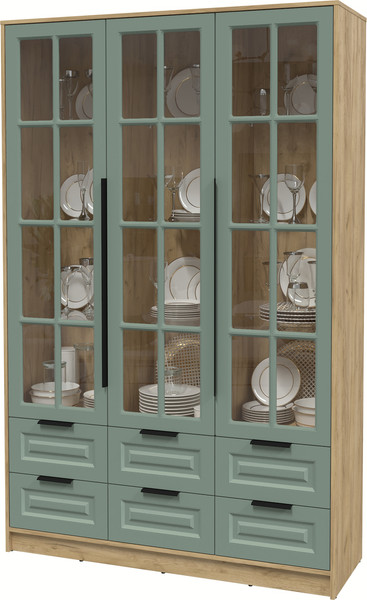 Шкаф с витриной Интерлиния Концепт КТ-ШВ3 Деко