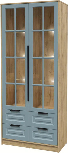 Шкаф с витриной Интерлиния Концепт КТ-ШВ2 с подсветкой Деко - фото