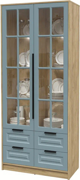 Шкаф с витриной Интерлиния Концепт КТ-ШВ2 с подсветкой Деко