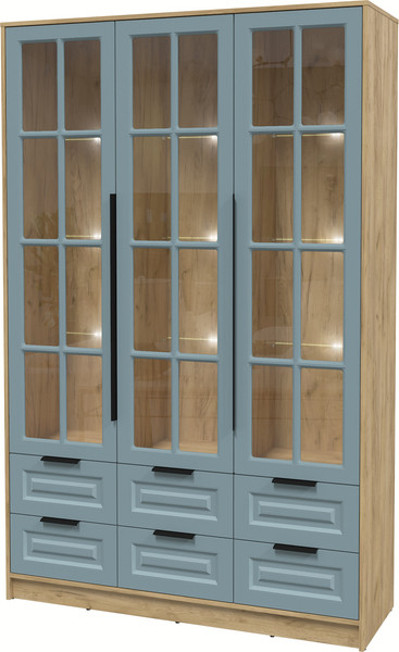 Шкаф с витриной Интерлиния Концепт КТ-ШВ3 с подсветкой Деко - фото