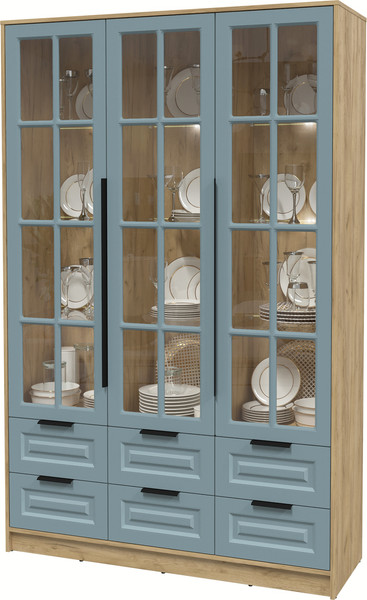 Шкаф с витриной Интерлиния Концепт КТ-ШВ3 с подсветкой Деко