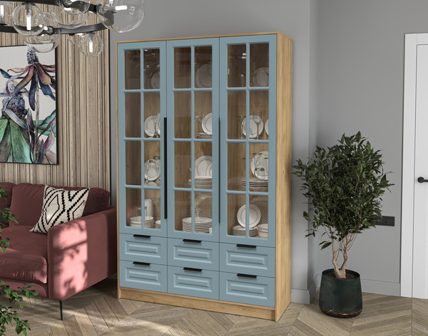 Шкаф с витриной Интерлиния Концепт КТ-ШВ3 Деко