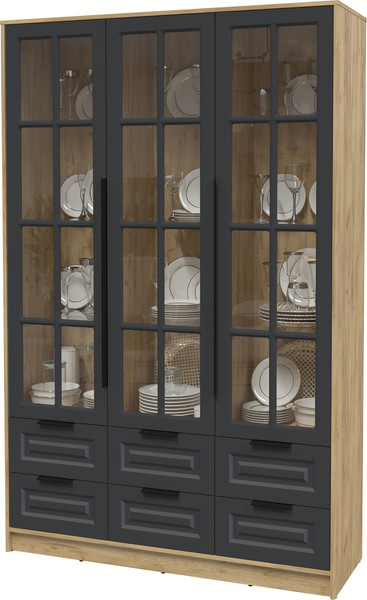Шкаф с витриной Интерлиния Концепт КТ-ШВ3 Деко