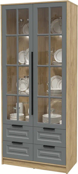 Шкаф с витриной Интерлиния Концепт КТ-ШВ2 с подсветкой Деко