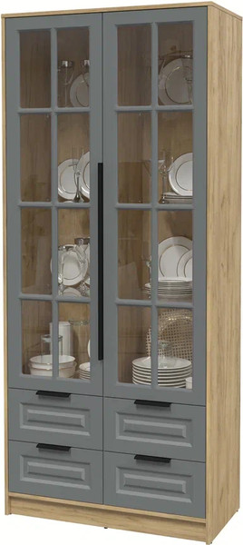 Шкаф с витриной Интерлиния Концепт КТ-ШВ2 Деко