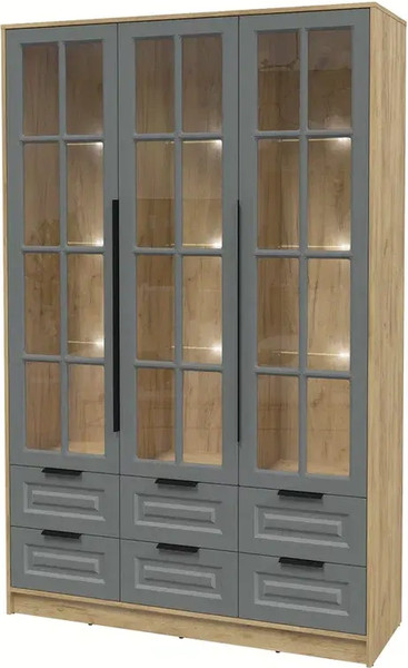 Шкаф с витриной Интерлиния Концепт КТ-ШВ3 с подсветкой Деко - фото