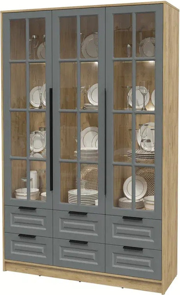 Шкаф с витриной Интерлиния Концепт КТ-ШВ3 с подсветкой Деко