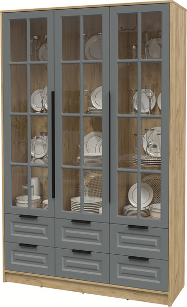 Шкаф с витриной Интерлиния Концепт КТ-ШВ3 Деко